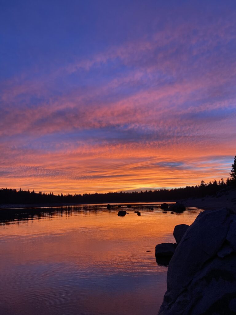 Beautiful sunset on Lake Tahoe with Birkholm's Water Sports